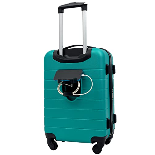 Top view of the 2 Piece Teal suitcase set