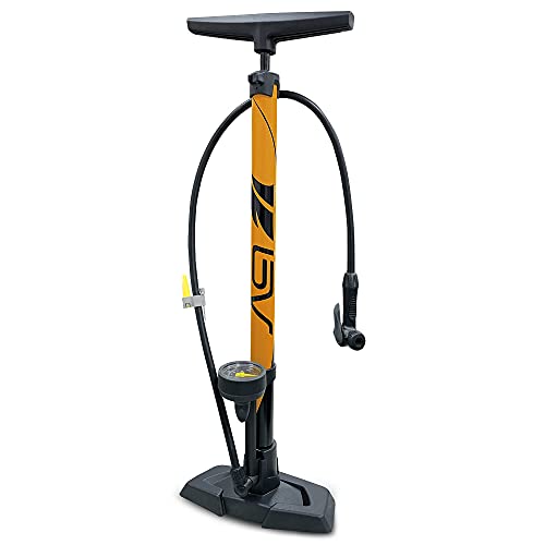 BV Bicycle Ergonomic Bike Floor Pump in HoneyYellow