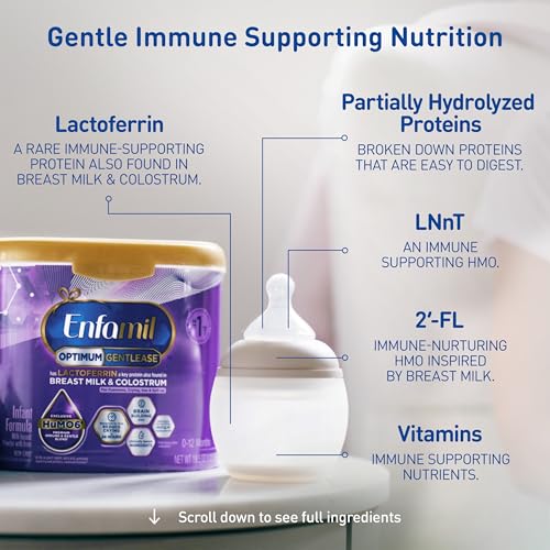 Back of Enfamil Optimum Gentlease tub with ingredients