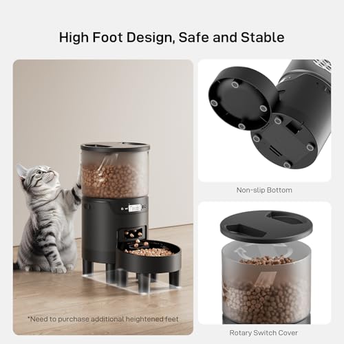 IMIPAW pet food dispenser in black color