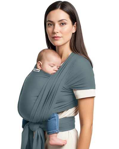 YOLAY Baby Wrap Carrier in Dark Grey front view