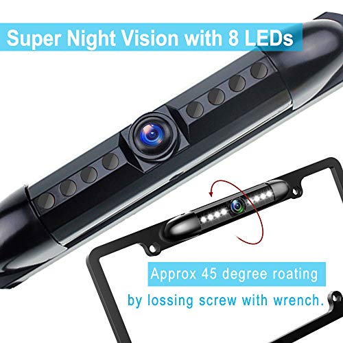 Adjustable backup camera lens close-up