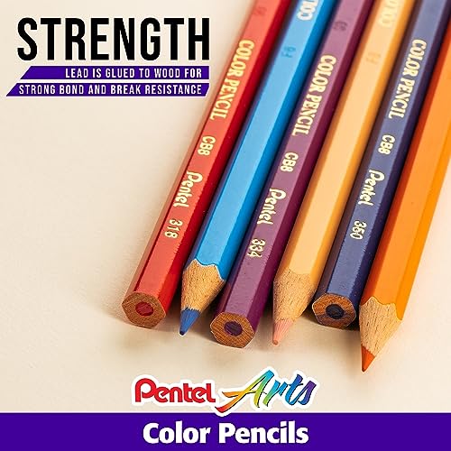 Wood-cased barrels of Pentel Arts Colored Pencils CB8-24