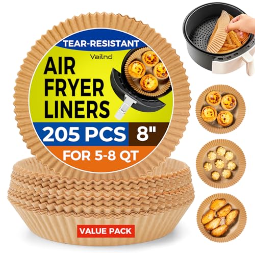 vailnd 205Pcs 8-inch round air fryer liners box