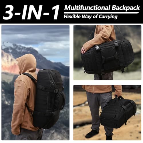 Hannibal Tactical 65L bag showing expansion