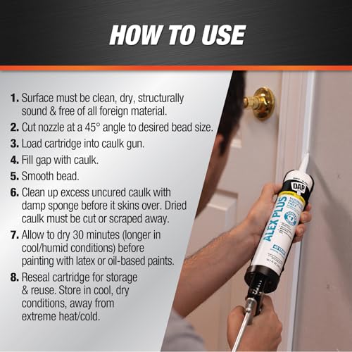 Close up of DAP sealant nozzle applicator
