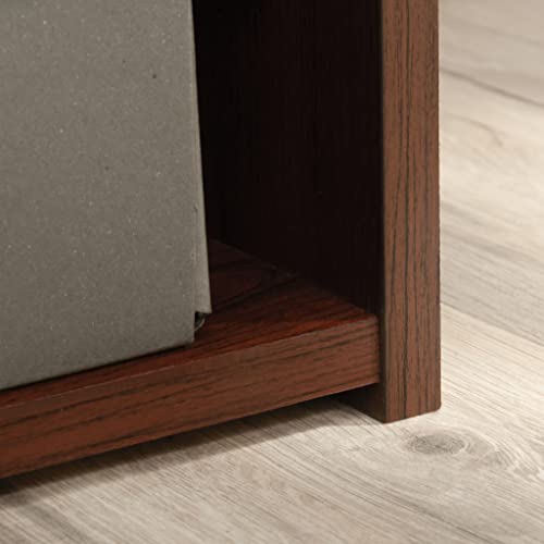 Top surface and shelving detail of Sauder furniture