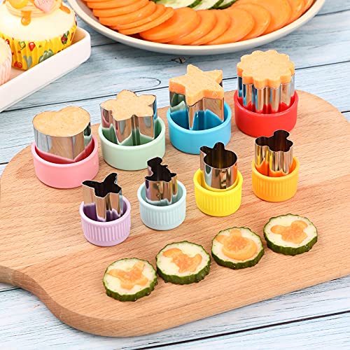 Dinosaur shaped sandwich cutter in use