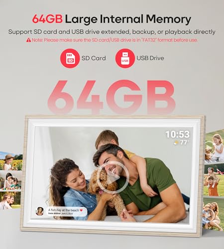 BIGASUO 15.6-inch frame displaying a family photo