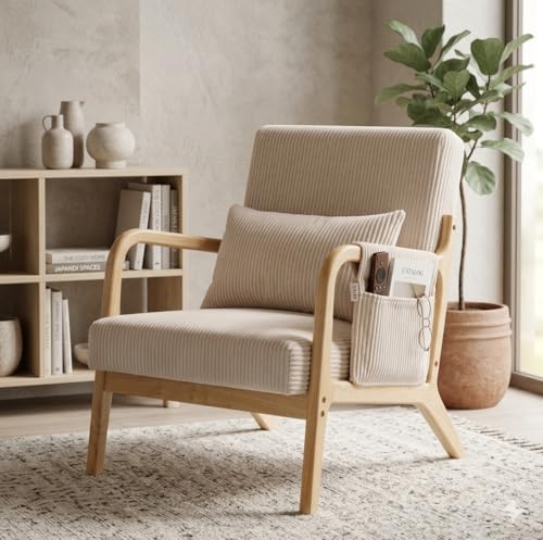SYESWAY mid century modern accent chair beige