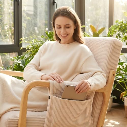 View showing the curved armrest design