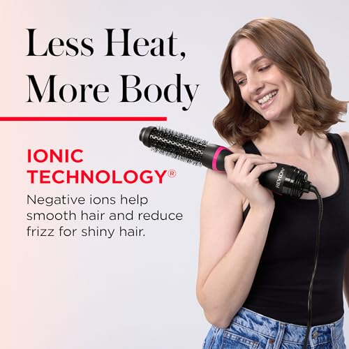 Black and pink REVLON hair dryer brush