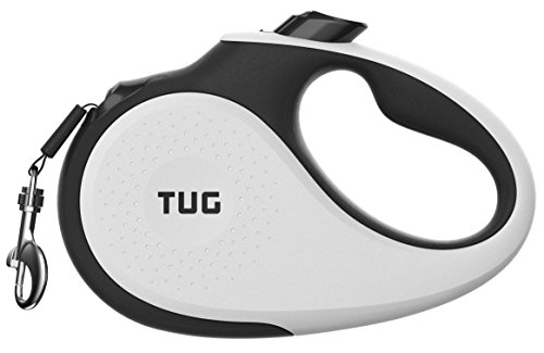 TUG Original Retractable Dog Leash in white side view