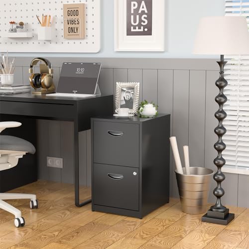SteeLoong black office file cabinet with lock