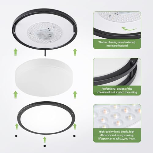 AKAARI flush mount light installed in a modern kitchen