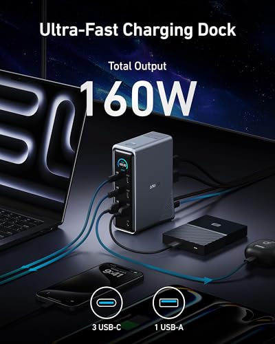 Rear connectivity ports on Anker Prime dock