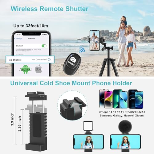 Jishane tripod with cold shoe phone mount
