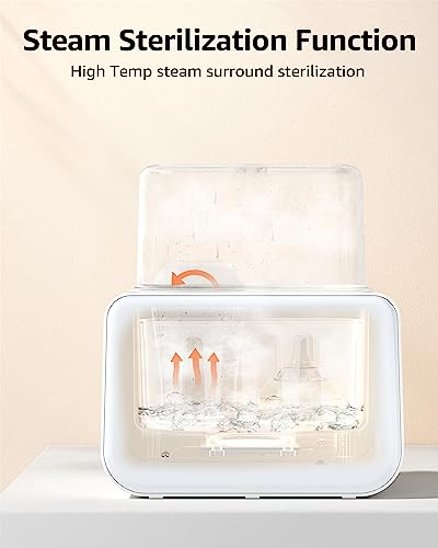 White bottle warmer showing anti-scald basket