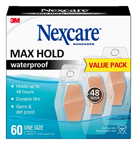 Nexcare Max Hold Waterproof Bandages box front
