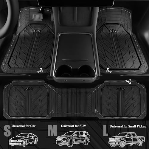 Black rubber interior mats for trucks