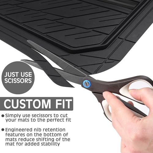 Front and rear all weather car mats set