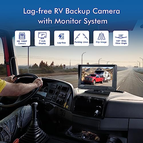 Rear view camera with 150-degree wide angle lens
