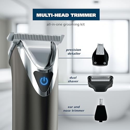 Wahl trimmer showing all four attachment heads