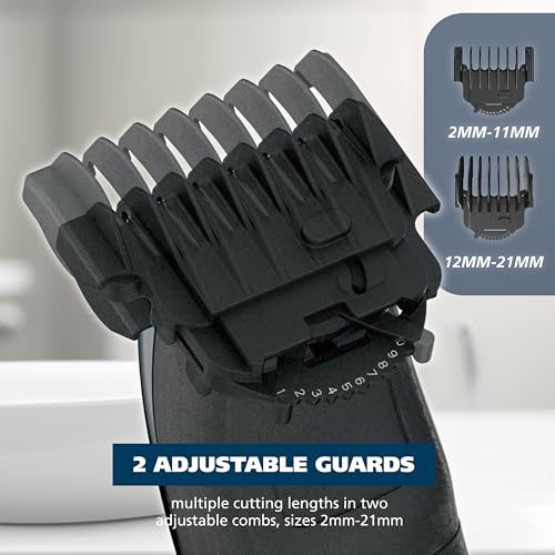Close up of the adjustable guide combs for Wahl trimmer