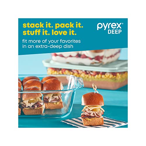8x8 inch Pyrex deep baking dish with lid