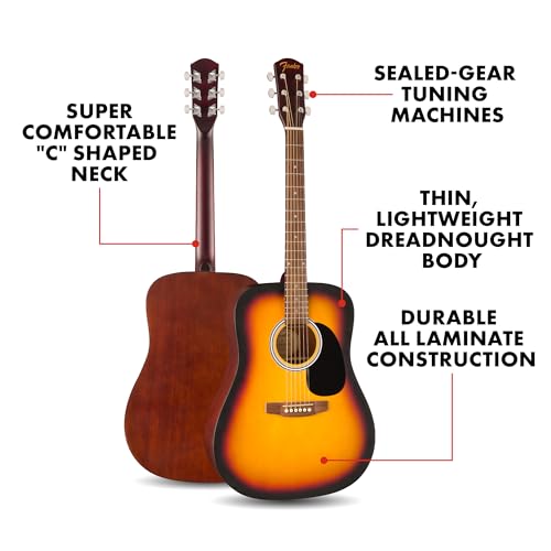 Fender FA-25 Sunburst body detail