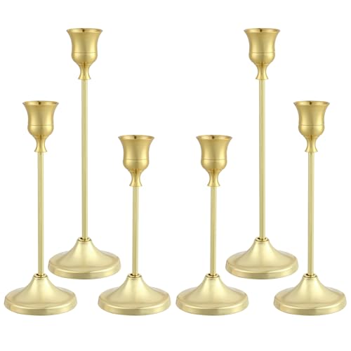 Tunyet gold taper candlestick holder set