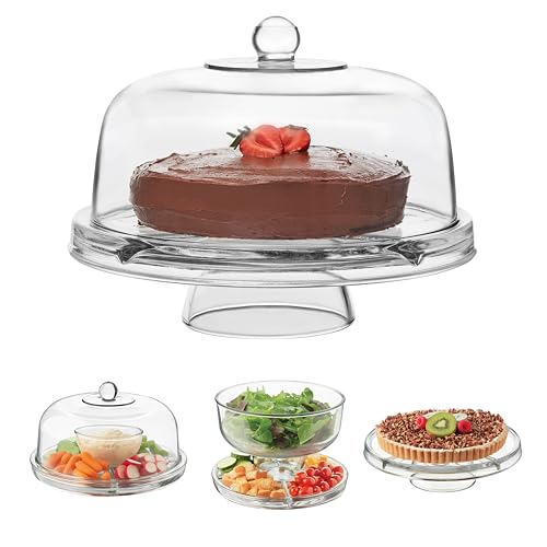 Libbey Selene 6-in-1 cake stand with dome