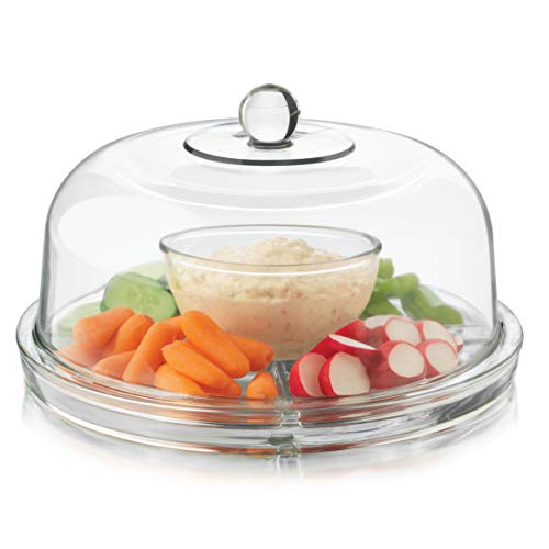 Libbey Selene server with dome lid on table
