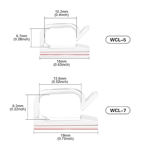Clear nylon wire management clips set