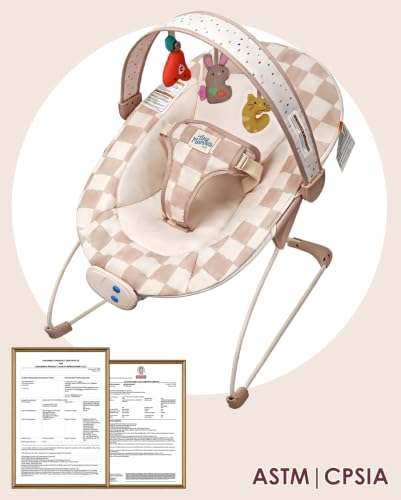 Baby bouncer with sensory toy bar