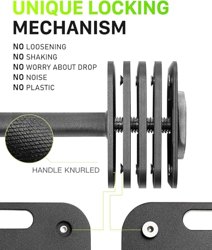 Eisenlink dumbbells showing weight adjustment mechanism
