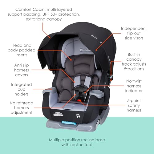 Baby Trend Cover Me car seat side profile in Dark Moon