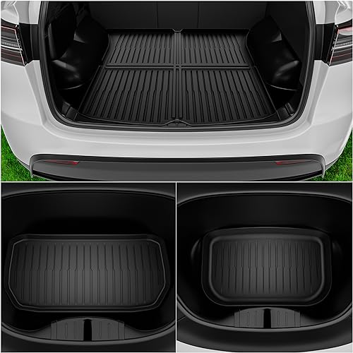 Rear floor mat coverage for Tesla Model 3