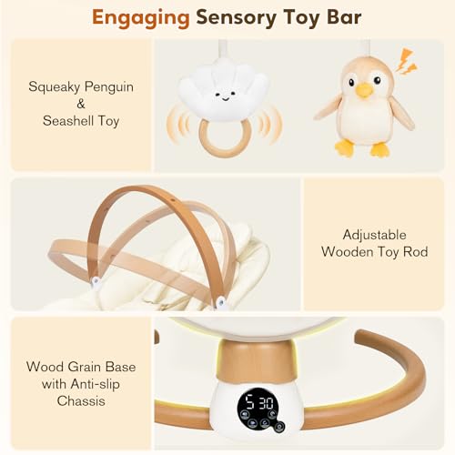 Uuoeebb infant swing with hanging toys