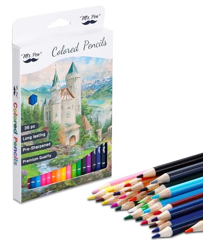 Mr. Pen Colored Pencils for Adult Coloring Books, 36 Pack RQ36 main box view