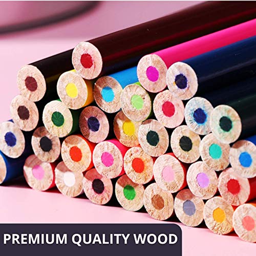 Mr. Pen Colored Pencils for Adult Coloring Books, 36 Pack RQ36 wood barrel detail