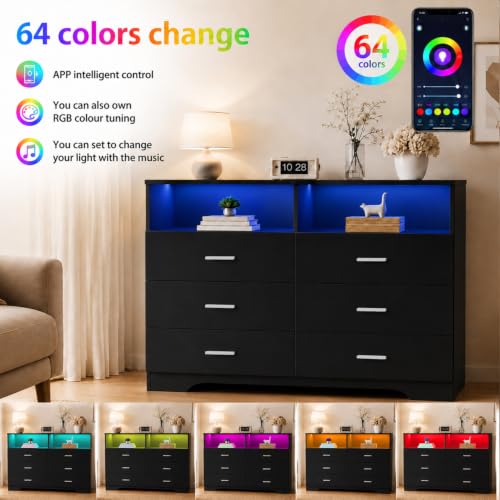 Open drawer view of GEPELCN 6 drawer chest
