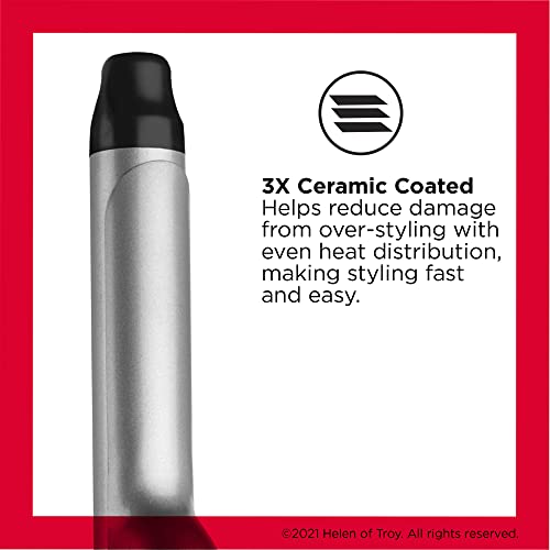 Silver and black ceramic curling iron barrel