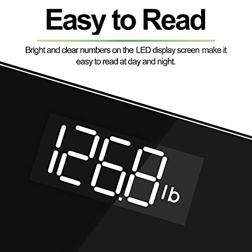 Digital LED display on RENPHO bathroom scale