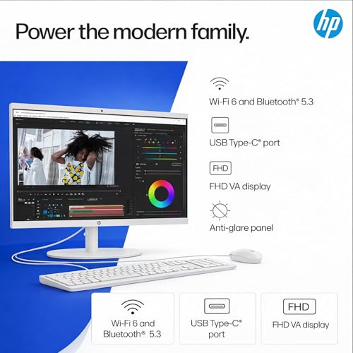 HP 22-inch All-in-One white finish detail