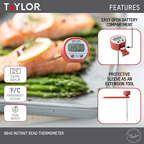 Red digital kitchen thermometer display
