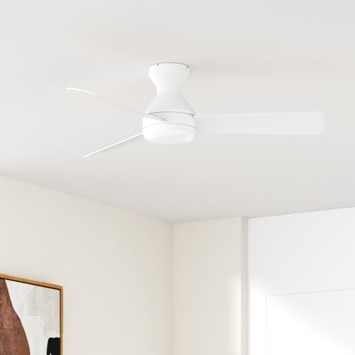 Low profile ceiling fan with remote