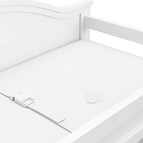Side profile of White Graco Story Changing Table