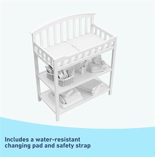 Close up of Graco changing table wood finish