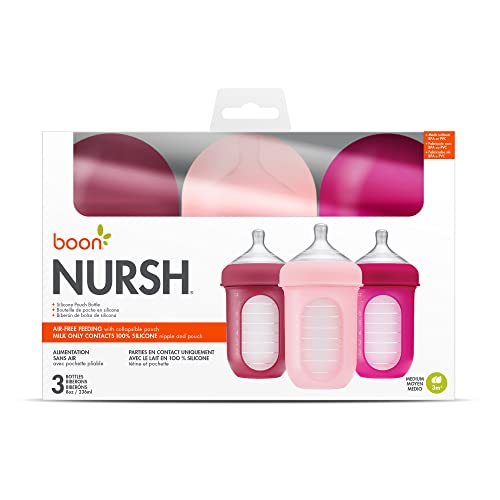 Pink Boon Nursh baby bottle feeding system